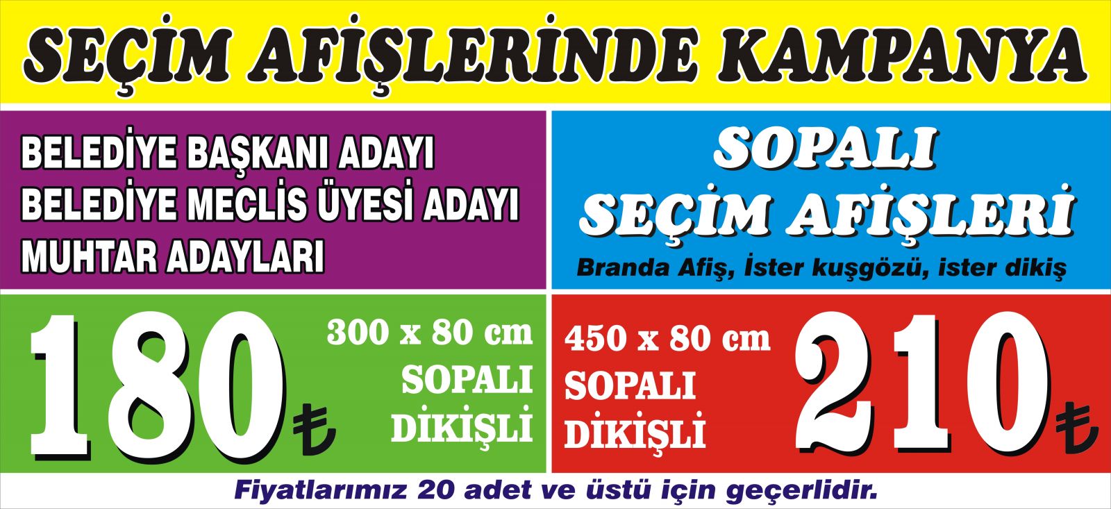 afiş fiyatları